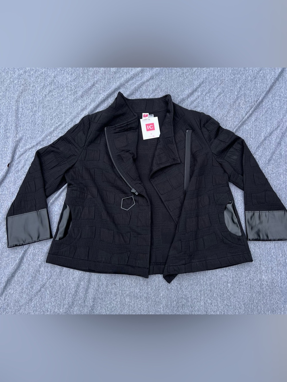 IC Collection Black Assymestric Coat - Women’s Medium - NWT - Made In USA